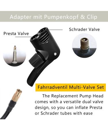 Universal Bicycle Valve Adapter Pump Head Set | Schrader Presta & Dunlop Compatible | Perfect for All Tires & Footballs - Buy Online on GoSupps.com
