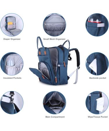 Infanteshomes Baby Travel/Wrap Backpack | Large Multifunctional Durable & Water-Repellent Backpack with Isolated Pockets - Blue One Size - Buy Online on GoSupps.com