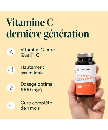 NOVOMA Liposomal Vitamin C 1000mg Maximum Assimilation 90 Vegetable Capsules 100% Vitamin C Quali -C Immune System - Buy Online on GoSupps.com