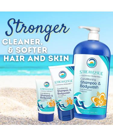 Stream2Sea 3-in-1 Outdoor Hair Shampoo, Bodywash & Conditioner | 6 Fl oz Organic Camping Soap | Reef Safe All Natural Formula | Men & Women's All-in-One Hair & Skin Care - Buy Online on GoSupps.com