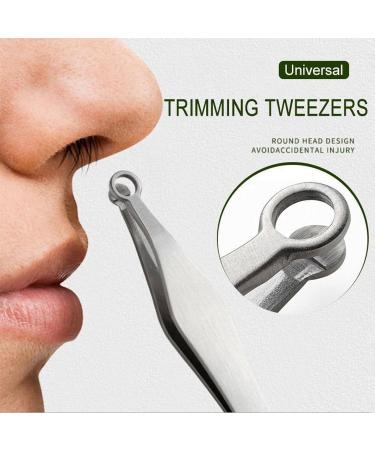 Nose Hair Trimmer & Tweezer - Painless Stainless Steel Clipper for Men & Women | Perfect for Eyebrows Sideburns & Body Grooming - Buy Online on GoSupps.com