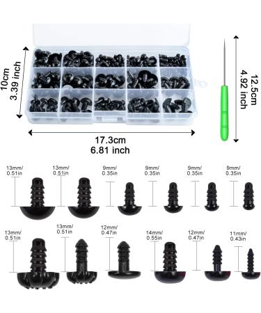 462pcs Black Safety Eyes and Noses for Stuffed Crochet Crafts - Plastic With Washers Included - Buy Online on GoSupps.com