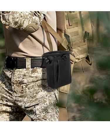 Tactical Molle Drawstring Magazine Dump Pouch - Adjustable Military Utility Belt Fanny Hip Holster Bag - Black - Buy Online on GoSupps.com
