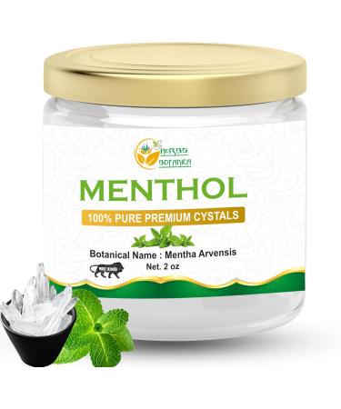 Herbs Botanica 100% Pure Menthol Crystals - Aromatherapy Congestion Relief Cold & Flu Soothing Food Grade 2 oz - Ideal for Cosmetics Salves & Soap Making - Buy Online on GoSupps.com