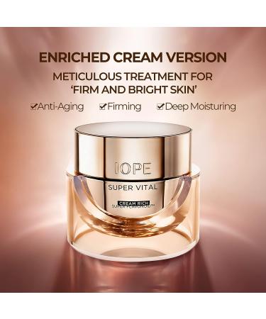 IOPE Super Vital Cream Rich 50ml - Anti-Aging Moisturizer for Brightening, Wrinkle Reduction, and Deep Hydration - Buy Online on GoSupps.com