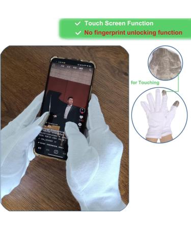 Moisturizing Gloves with Touch Screen Function | Premium Cotton for Bedtime | Ideal for Eczema and Sensitive Skin | Spa Therapy | One Size Fits Most - Buy Online on GoSupps.com