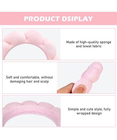 4 Pack Sponge Headband Set for Women - Cute Clouds Spa and Makeup Headbands in Black, White, Pink, and Blue - Perfect for Skincare and Makeup Removal - Buy Online on GoSupps.com