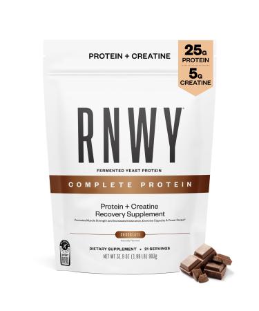 25g Chocolate Protein + 5g Creatine Powder Vegan Plant-Based Protein with Digestive Enzymes to Build & Recover 21 Servings Chocolate 1.99 Pound (Pack of 1)