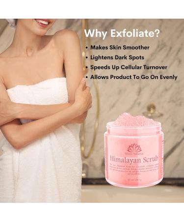 Himalayan Salt Body Scrub Exfoliator for Soft Skin - White Naturals 12 oz - Buy Online on GoSupps.com