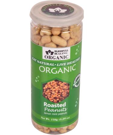 Blessfull Healing Organic Natural Vegan Lemon Mint Roasted Peanuts Crunchy Healthy Snacks 150 Gram - Buy Online on GoSupps.com