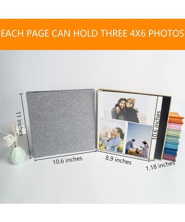Self Adhesive Photo Album for 4x6 5x7 8x10 Pictures | Scrapbook with Magnetic Pages & Metallic Pen | Baby Wedding Family Memories | 11x10.6 Grey 40 Pages - Buy Online on GoSupps.com
