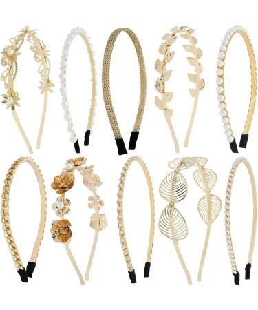 10 Pcs Rhinestone Wedding Headbands with Pearls - Bridal Tiara Hair Accessories for Bride & Bridesmaids - Buy Online on GoSupps.com
