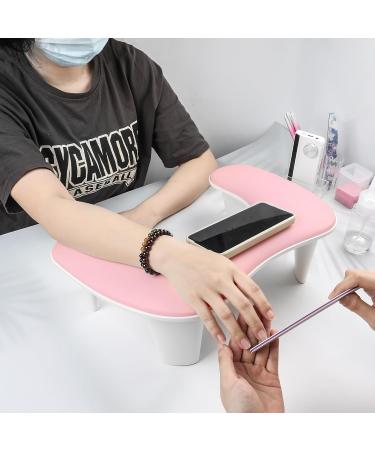 Arm Rest for Nails Tech U-shaped Manicure Nail Arm Rest Stand Big Pink Armrest Microfiber PU Leather Hand Rest Pillow for Acrylic Nail Cushion - Buy Online on GoSupps.com