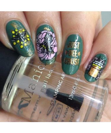 Maniology Bees M093 Nail Stamping Plate - Sweet Honeybee & Beehive Nail Art Design for Stunning Manicures - International Shipping Available - Buy Online on GoSupps.com