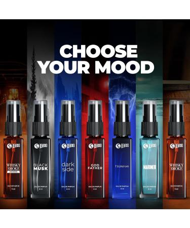 Legendary 7 Assorted Perfume Gift Set for Men 7X8ml with Long Lasting Fragrances | Travel Pack with Mariner Whisky Smoke Dark Side God Father Tsunami & Black Musk | Friendship Day Gift - Buy Online on GoSupps.com