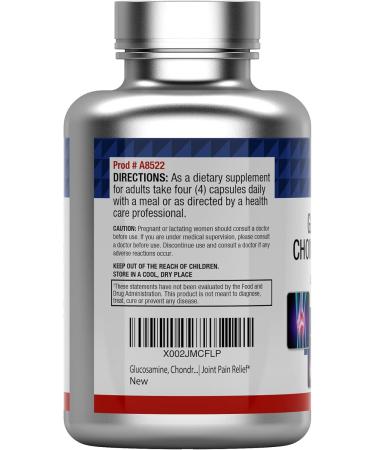 tnvitamins Glucosamine Chondroitin MSM Capsules 240 Count | 4 000 mg Per Serving | 2 000 mg Glucosamine Sulfate 2KCl + 2 000 mg MSM & Chondroitin Blend | Joint Support Supplement - Buy Online on GoSupps.com