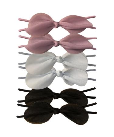 UaiUya 6pcs Bow Hair Tie Hair Ties Elastic Hair Ties Bands Ponytail Holder for Women and Girls Accessories  Pink+Grey+Black