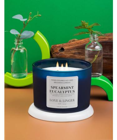 Aromatherapy Candle - Eucalyptus Luxury Soy & Beeswax 3 Wick - 16 oz Stress Relief & Relaxation Candle for Home - Buy Online on GoSupps.com