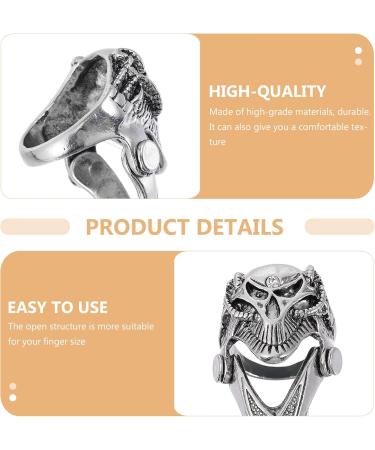 Lurrose 3pcs Punk Skeleton Hand Rings - Halloween Full Finger Nail Props for Cosplay & Party - Buy Online on GoSupps.com