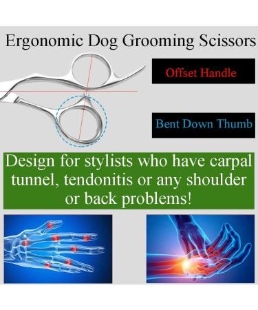 MOONTAY 7 Inch Curved Dog Grooming Scissors - Professional 440C Japanese Stainless Steel - Precision Fur Cutting Tools - Buy Online on GoSupps.com