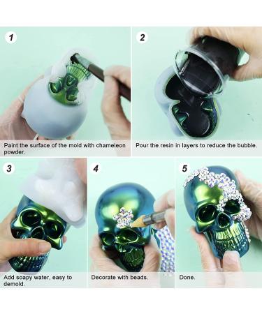 Let's Resin 3D Large Silicone Skull Mold for Epoxy Resin Crafting - Skeleton Skull Decor Mold for Candle Making and Home Decor - Buy Online on GoSupps.com