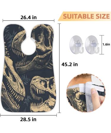 Beard Bib Apron - Skeleton Dinosaur Hair Catcher for Men | Perfect Gifts for Dad on Father's Day Anniversaries & Christmas | Includes 2 Suction Cups - Buy Online on GoSupps.com