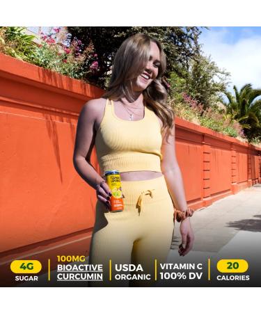 Golden Tiger Organic Sparkling Turmeric Lemonade - Original | Bio Active Curcumin + Ginger - 12 Cans | Caffeine Free - Plant Based Immunity Support - Buy Online on GoSupps.com