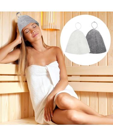 DGUSO 2-Piece Sauna Hat Set | Funny Sauna Hut for Men & Women | Sauna Accessories + Free Black Cat Storage Bag (Gray & White) - Buy Online on GoSupps.com