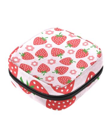 Guantierendiy Strawberry Flower Pattern Sanitary Napkin Storage Bag Portable Period Kit Bag Pad Pouches for Period Menstrual Cup Bag with Zipper Sanitary Pad Pouch for Women Teen Girls Ladies Color 7
