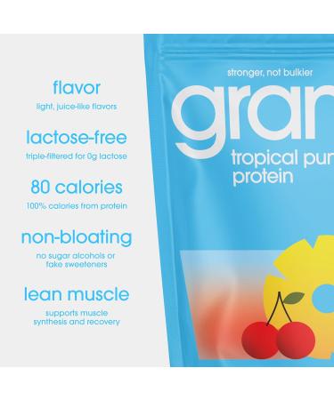 GRAMMS Clear Protein Powder, Tropical Punch | 20g Protein Grass-Fed Whey Isolate, Zero Sugar, Zero Lactose, Non-Bloating, Non-GMO, Protein for Women (18 Servings) - Buy Online on GoSupps.com