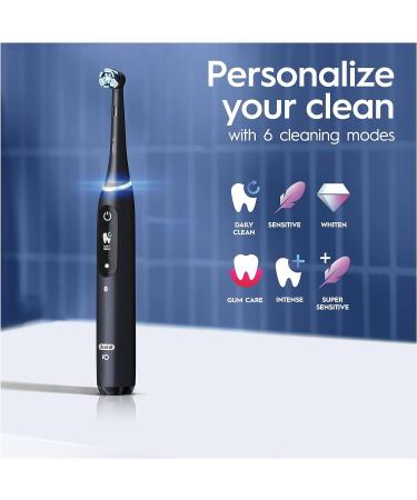 Oral-B iO8 Electric Toothbrush for Adults | Christmas Gift | 6 Modes Teeth Whitening | App Connected | Magnetic Pouch | UK Plug | Black - Buy Online on GoSupps.com