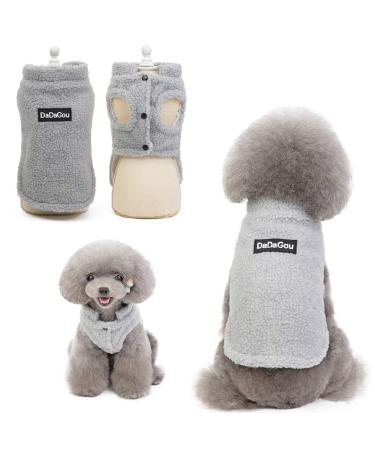 Tineer pet doggy winter lamb cashmere coat warm outdoor fleece dogFleece feed sweater jacket vest for small medium -sized dogs (XL gray) XL gray