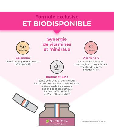  Laboratoires Nutrimea Nutrimea - Hair and Nail Gummies - Hair and Nail Health - Skin Quality - With Biotin Zinc and Selenium - Buy Online on GoSupps.com