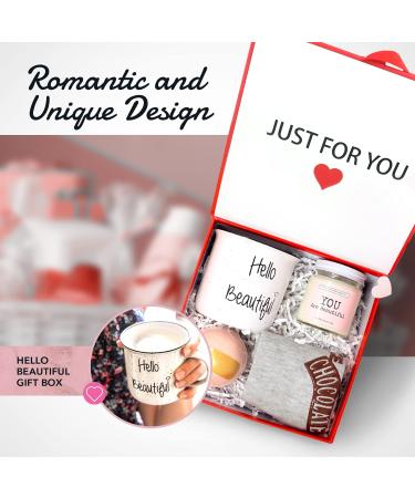 Milky Chic Hello Beautiful Self Care Gift Box for Women | Valentine's Day Gift Set with Mug Socks Bath Bomb & Soy Candle - Buy Online on GoSupps.com