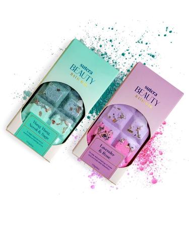 Sutera Beauty Bath Bars  Relax Unwind and Soothe Your Aches and stresses with Aromatherapy Bath Bomb Bars  Ylang Ylang  Neroli  Sage  Lavender. Rose (2 Bars 20 Squares  Unwind Set)