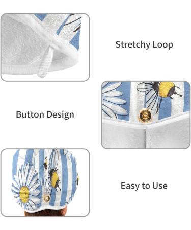 Super Absorbent Daisy Bees Hair Towel 2 Pack | Quick Dry Hair Turbans for Women & Girls - Buy Online on GoSupps.com
