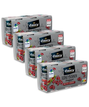d'aucy Red Kidney Beans - 100% without salt and added sugar without preservatives climate neutral 4 pack 12 x 110 gram can