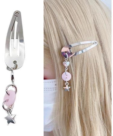 AJOIDR 2PCS Dangle Star Pendant Metal Hairpins Girl Teen Hair Clip Hot Day Spring Hair Clip for Woman Ponytail Side Hair Clip Dark Blue - Buy Online on GoSupps.com