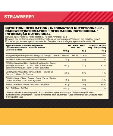 Optimum Nutrition Gold Standard Isolate Whey Protein - Strawberry 930g (31 Servings) - Buy Online on GoSupps.com