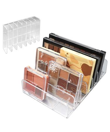 Compact Makeup Palette Organizer for Bathroom Countertops & Vanities - Sleek Modern Cosmetic Storage Solution for Eyeshadow Palettes, Contour Kits, Blush - 7 Sections - Buy Online on GoSupps.com