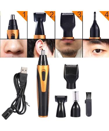 4-in-1 Nose Hair Trimmer | Waterproof Eyebrow & Facial Hair Removal Tool - Rechargeable & Painless for Men & Women - Buy Online on GoSupps.com