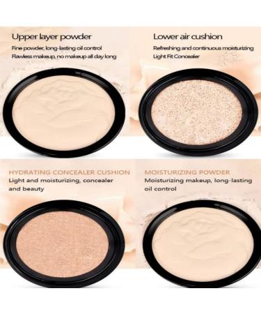 Red Ginseng Rejuvenating Double Layer Foundation 2-In-1 Double-Layer Powder Foundation & Cushion Foundation Waterproof Sweat Proof Foundation For Moisturizing Long-Lasting Concealer Powder (Natural) - Buy Online on GoSupps.com