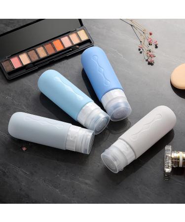 Gemice Silicone Travel Bottle 4 Pack Portable Travel Containers Set LeakProof Refillable Squeezable for Lotion Liquid Shampoos Soap and Toiletries (90ml) Blue - Buy Online on GoSupps.com