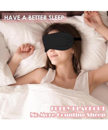 Silk Sleep Mask 2 Pack - Soft Light Blocking Eye Masks with Storage Bags & Ear Plugs for Travel | Adjustable for Men & Women (Black & Pink - Buy Online on GoSupps.com