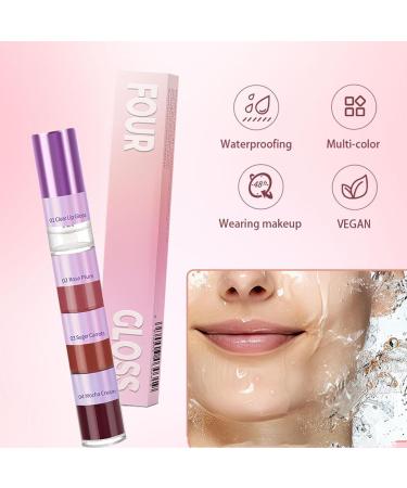  Rrlihjgu Lip gloss sets for girls lip tints for women 4-color glossy lip makeup for girls | Long-lasting non-stick lipstick for women and girls - Buy Online on GoSupps.com