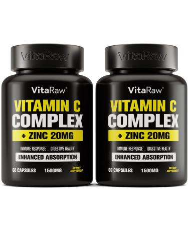 -     Vitamin C Supplement - 1600mg with Zinc 50mg - Highest Absorption - Vitamin C Immune Support Complex - Vitamin C Capsules & Zinc Vitamins for Adults - VIT C Immune Booster