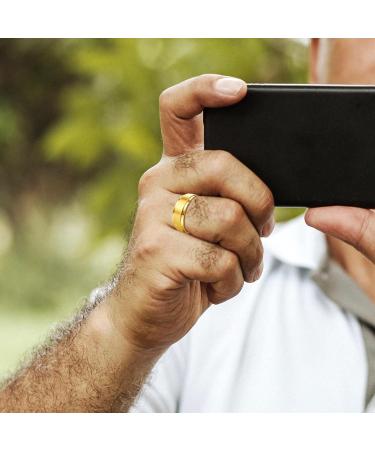 JEROOT Titanium Magnetic Rings- Gold 8mm Z 1/2, Sleek Design with 2 Strong Magnets (3500 Gauss) - Men Women Step Edge Magnetic Rings in Gift Box - Buy Online on GoSupps.com