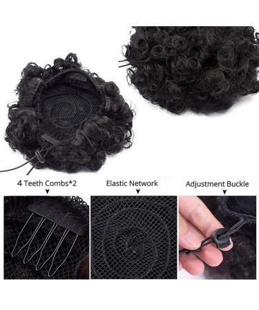 Shop Short Curly Afro Hair Extensions - High Puff Updo Synthetic Coffee Brown 6in | Natural Hair Afro-Dutt - Buy Online on GoSupps.com