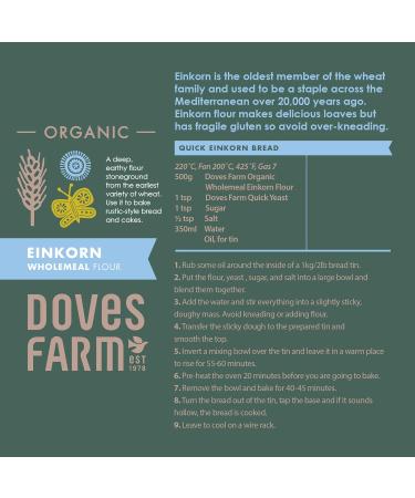 Doves Farm Einkorn Wholegrain Flour 1kg - Premium Quality Ancient Grain Flour - Buy Online on GoSupps.com