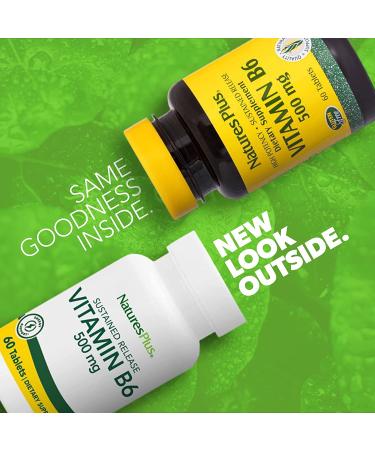 Nature's Plus Vitamin B6 500mg - Sustained Release, 60 Tablets for Energy & Health - Buy Online on GoSupps.com
